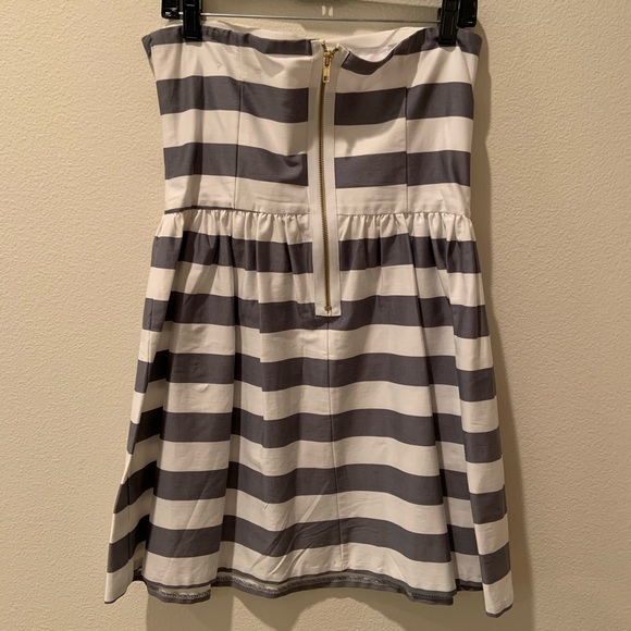 Saks Fifth Ave Red Label Striped Strapless Dress - Picture 2 of 5